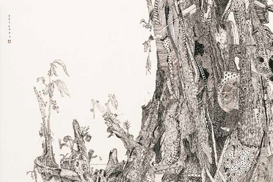 林穴，《无题（画卷二）》 1995–1998年，水墨画 457 × 152 厘米 摄影师：林子英＠型艺工房