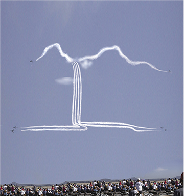 蔡国强，《在天空绘山水画》，2004年，计算机仿真图