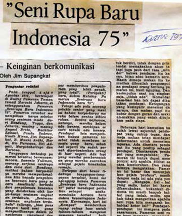 On the exhibition “Indonesian New Art,”1975:“A Deire to Communicate”