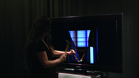 Strike, 2010, HD video installation with 117 cm monitor, 28 sec Copyright Hito Steyerl, courtesy Wilfried Lentz, Rotterdam
