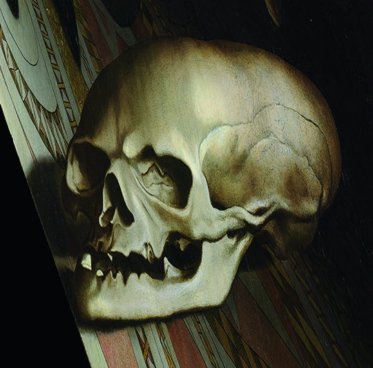 The anamorphic skull, viewed properly