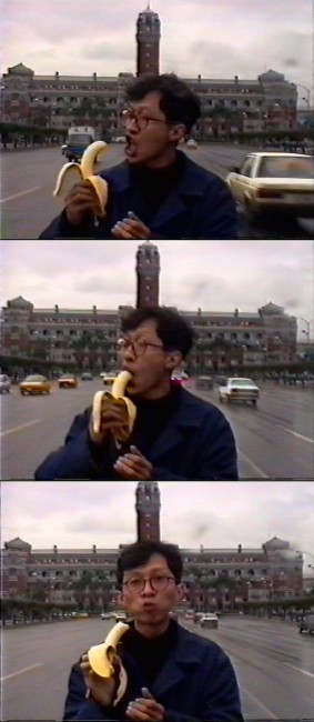 Stills from Zero and Sound Liberation Organization’s music video for Love Love Love, 1993 Courtesy Lin Chiwei