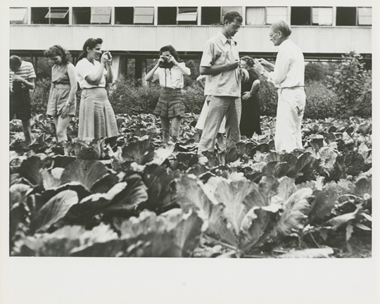 Photography class with Josef Albers, Lake Eden Campus, 1944 Courtesy Western Regional Archives, State Archives of North Carolina