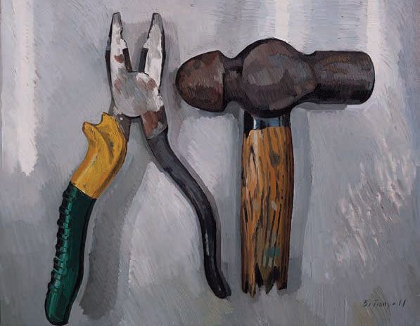 毕建业,《工具》, 2011年, 布面油画, 120 × 150 厘米