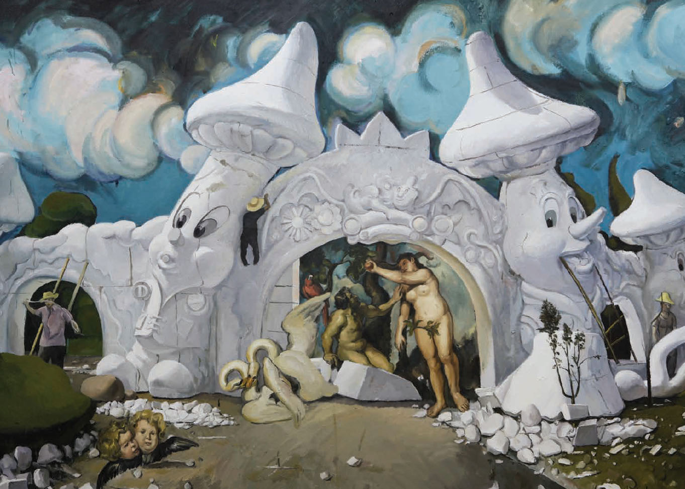 宋元元,《乐园》, 2013年, 布面油画, 200 × 300 厘米